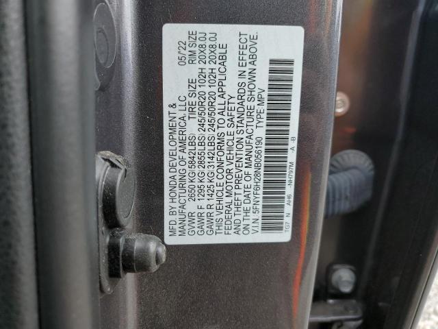 2022 HONDA PILOT SE 5FNYF6H28NB056190