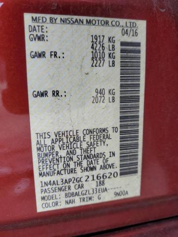 2016 NISSAN ALTIMA 2.5 - 1N4AL3AP2GC216620