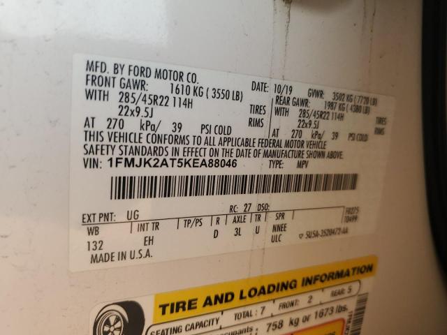 2019 FORD EXPEDITION - 1FMJK2AT5KEA88046