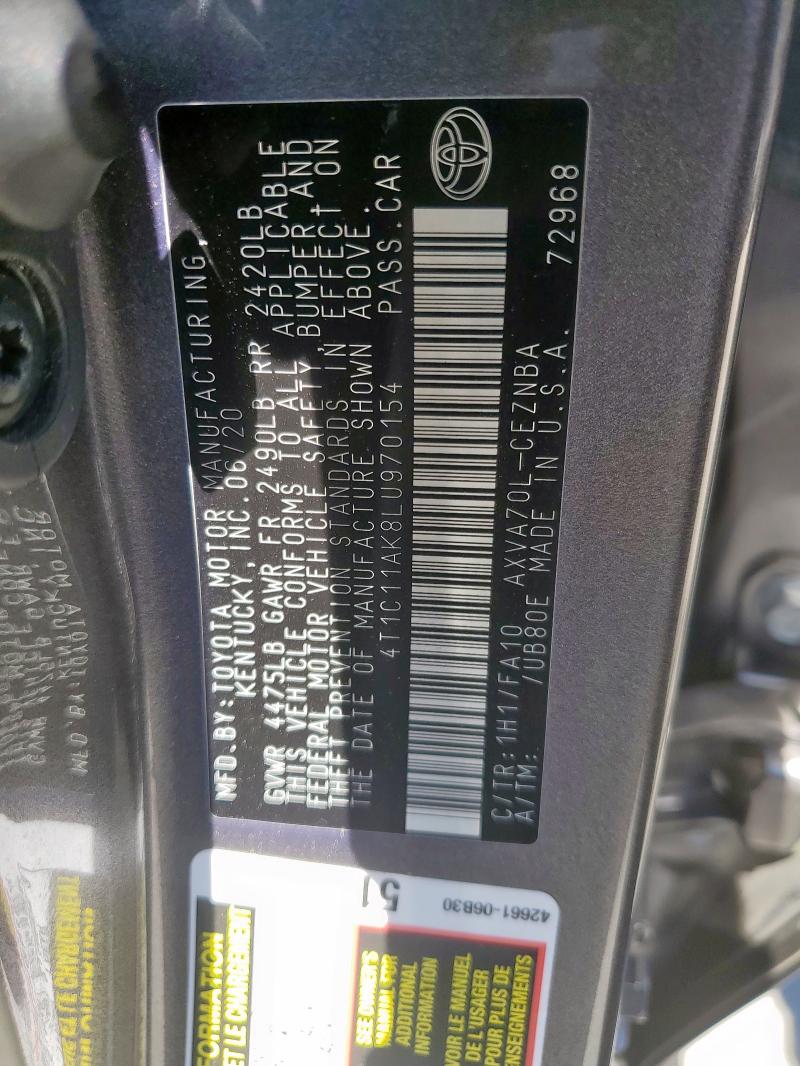 2020 TOYOTA CAMRY LE - 4T1C11AK8LU970154