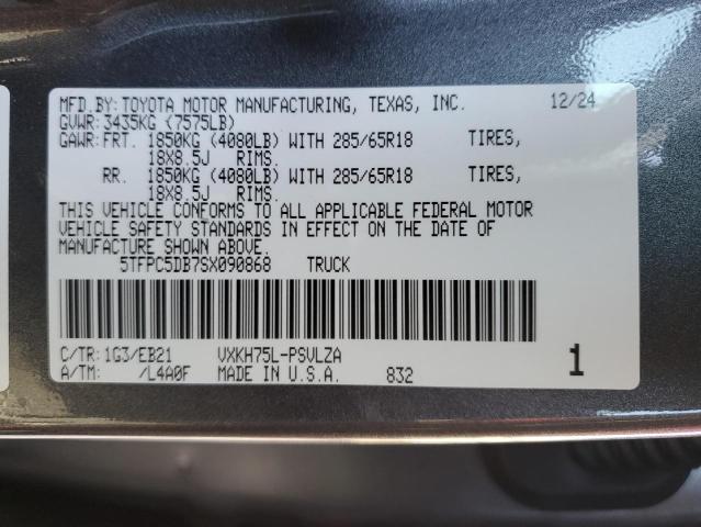 2025 TOYOTA TUNDRA CRE - 5TFPC5DB7SX090868