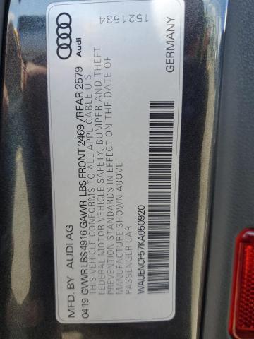 2019 AUDI A5 PREMIUM - WAUENCF57KA050920