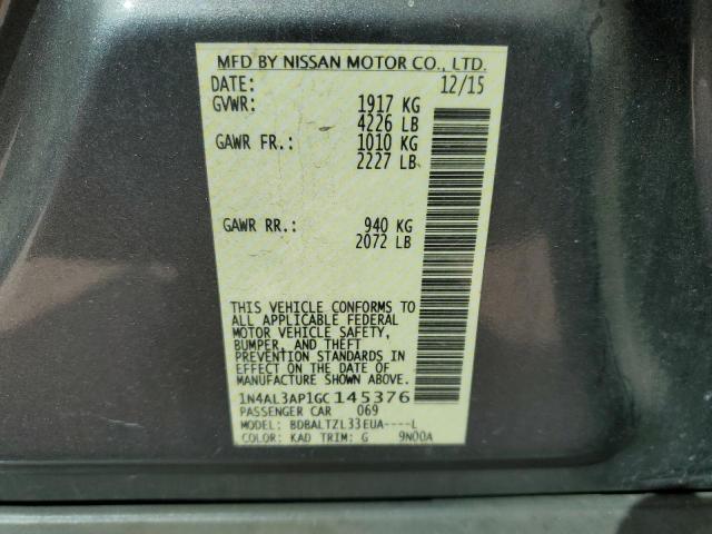 2016 NISSAN ALTIMA 2.5 - 1N4AL3AP1GC145376