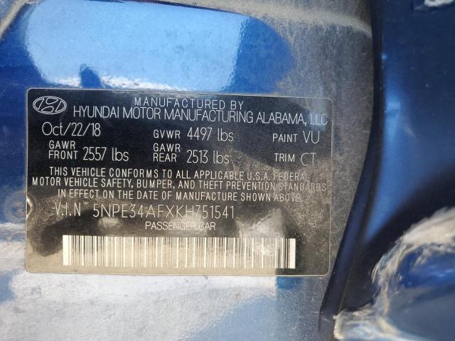 2019 HYUNDAI SONATA LIM - 5NPE34AFXKH751541