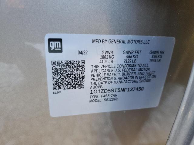 2022 CHEVROLET MALIBU LT - 1G1ZD5ST5NF137450