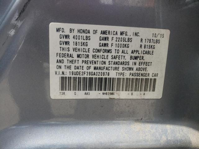 2016 ACURA ILX BASE W - 19UDE2F39GA020978