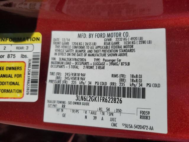 2015 LINCOLN MKZ - 3LN6L2GK1FR622826