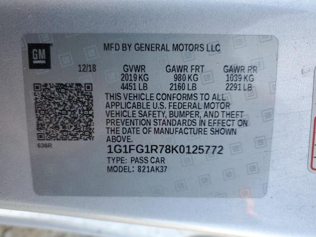 2019 CHEVROLET CAMARO SS - 1G1FG1R78K0125772
