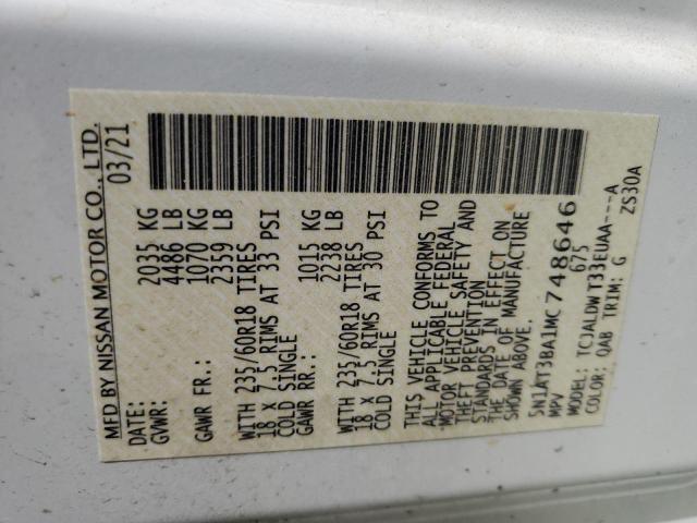 2021 NISSAN ROGUE SV - 5N1AT3BA1MC748646