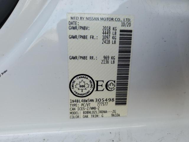 2021 NISSAN ALTIMA S - 1N4BL4BW5MN305498