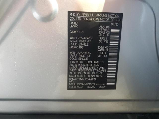 2015 NISSAN ROGUE S - KNMAT2MV6FP542359