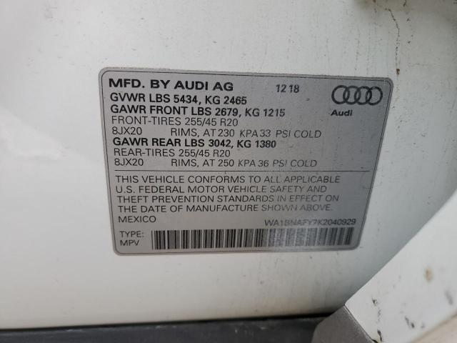 2019 AUDI Q5 PREMIUM - WA1BNAFY7K2040929