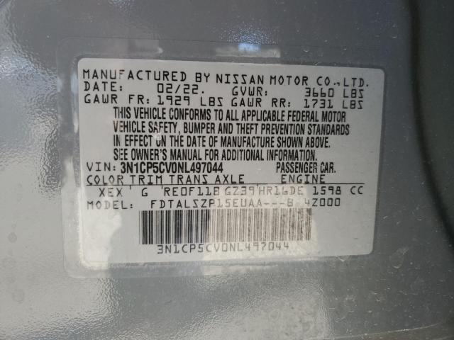 2022 NISSAN KICKS SV - 3N1CP5CV0NL497044