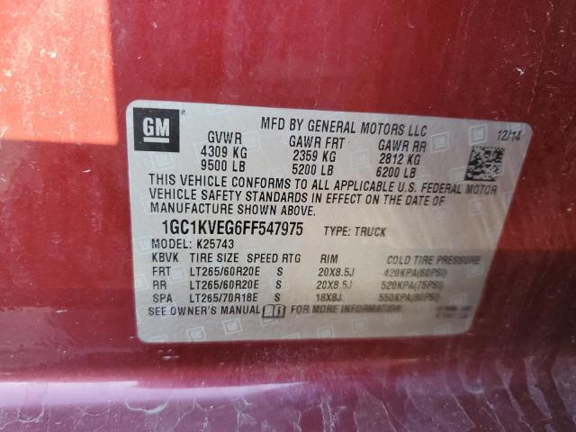 2015 CHEVROLET SILVERADO - 1GC1KVEG6FF547975