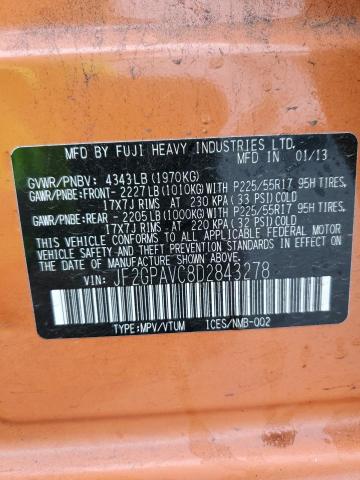 2013 SUBARU XV CROSSTR - JF2GPAVC8D2843278