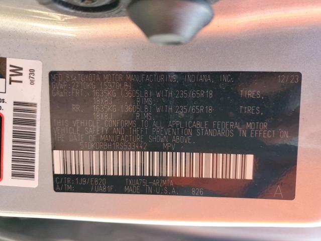 2024 TOYOTA HIGHLANDER - 5TDKDRBH1RS533442
