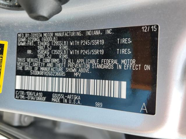 2016 TOYOTA HIGHLANDER - 5TDDKRFH2GS236685