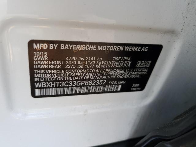 2016 BMW X1 XDRIVE2 WBXHT3C33GP882352