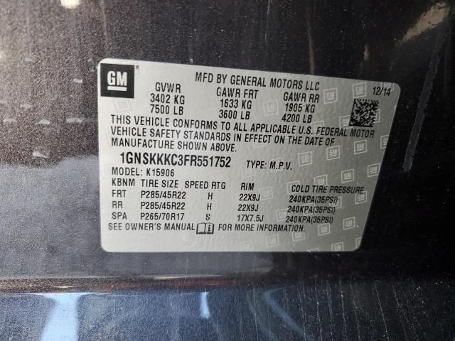 2015 CHEVROLET SUBURBAN K - 1GNSKKKC3FR551752