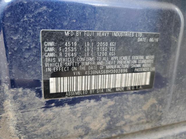 2017 SUBARU LEGACY SPO 4S3BNAS68H3002896