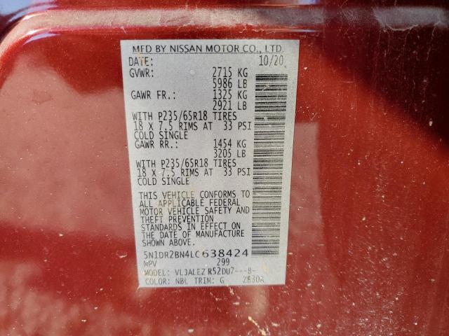 2020 NISSAN PATHFINDER - 5N1DR2BN4LC638424