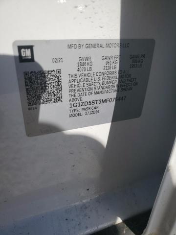 2021 CHEVROLET MALIBU 4D - 1G1ZD5ST3MF075447