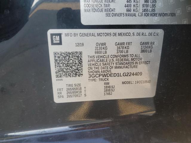 2020 CHEVROLET SILVERADO - 3GCPWDED1LG224409