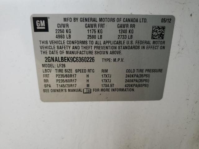 2012 CHEVROLET EQUINOX LS - 2GNALBEK9C6360226