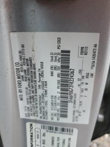 2015 FORD FUSION S - 3FA6P0G72FR224362