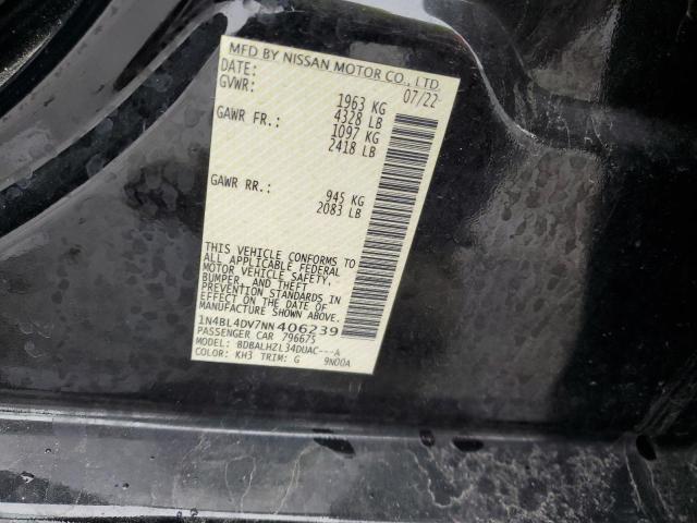 2022 NISSAN ALTIMA SV 1N4BL4DV7NN406239