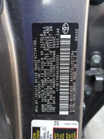 2019 TOYOTA CAMRY L - 4T1B11HKXKU832003