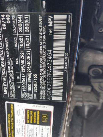 2015 MERCEDES-BENZ GL 63 AMG 4JGDF7EE7FA473454