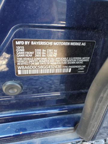 2016 BMW 640 I GRAN WBA6D0C58GG432436