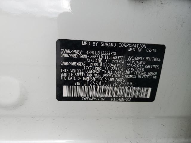 2020 SUBARU FORESTER JF2SKADC1LH425005