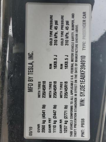 2019 TESLA MODEL 3 - 5YJ3E1EA8KF394910