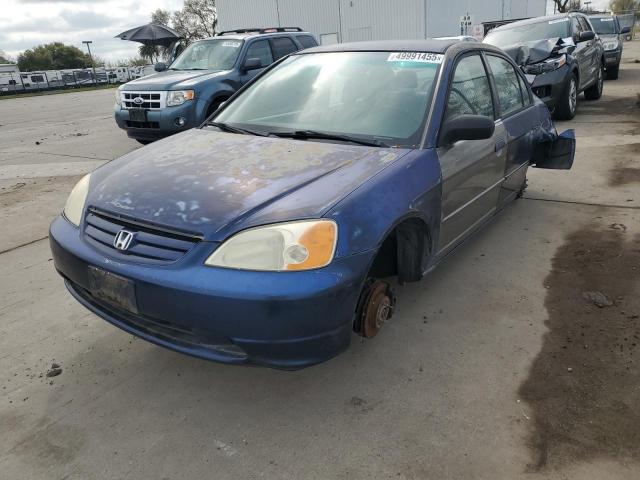 HONDA CIVIC LX 2003 blue  gas 2HGES15563H540206 photo #1