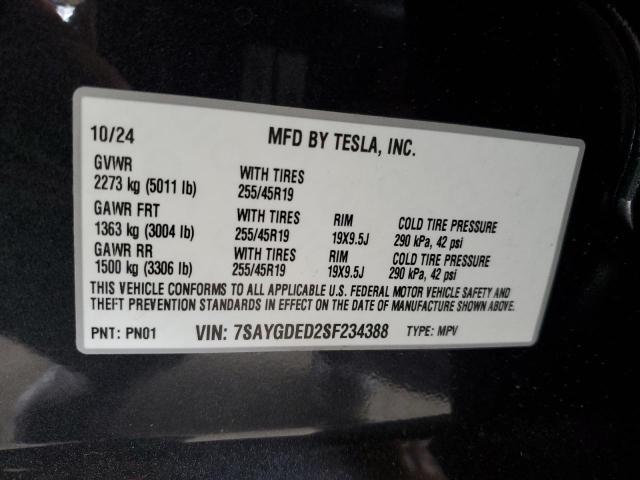 2025 TESLA MODEL Y - 7SAYGDED2SF234388