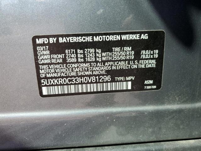 2017 BMW X5 XDRIVE3 - 5UXKR0C33H0V81296