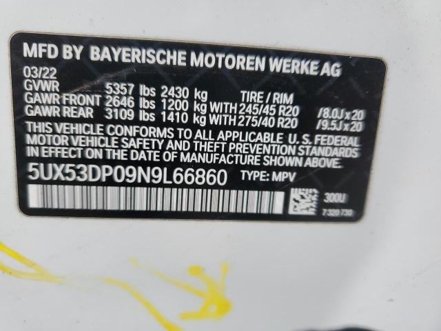 2022 BMW X3 XDRIVE3 - 5UX53DP09N9L66860