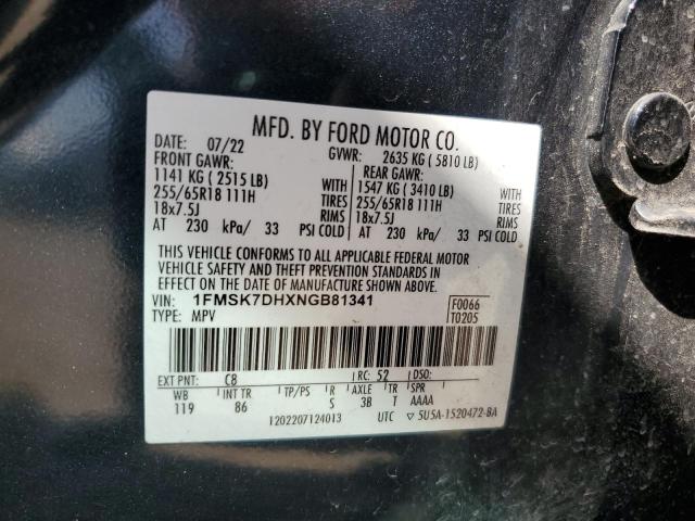 2022 FORD EXPLORER X - 1FMSK7DHXNGB81341