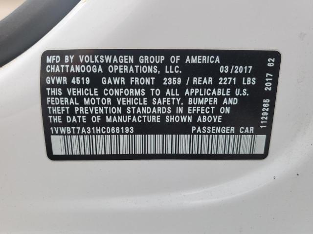 2017 VOLKSWAGEN PASSAT SE - 1VWBT7A31HC066193