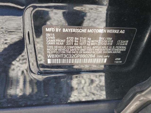 2016 BMW X1 XDRIVE2 WBXHT3C32GP880284