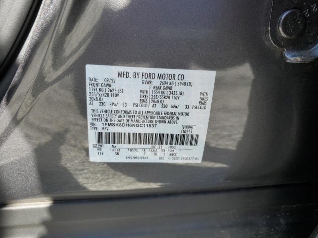 2022 FORD EXPLORER X - 1FMSK8DH6NGC11537