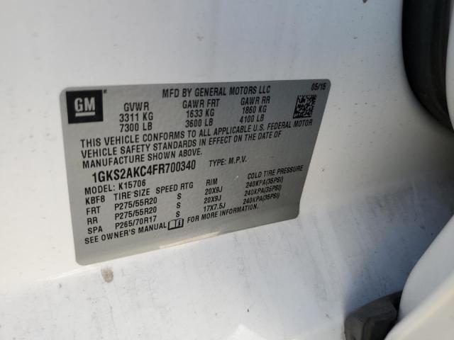 2015 GMC YUKON SLE 1GKS2AKC4FR700340