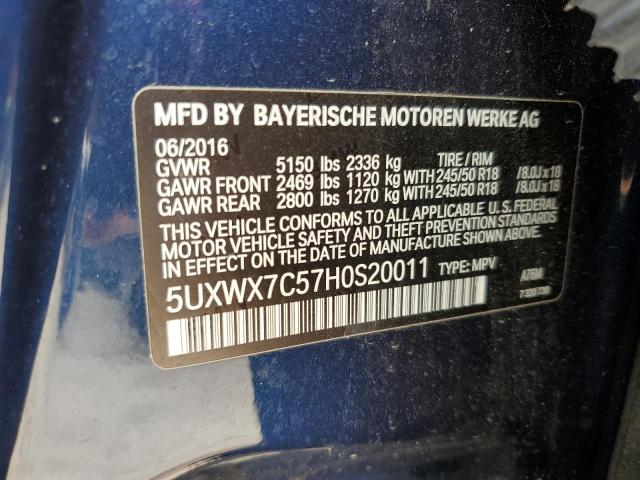 2017 BMW X3 XDRIVE3 - 5UXWX7C57H0S20011