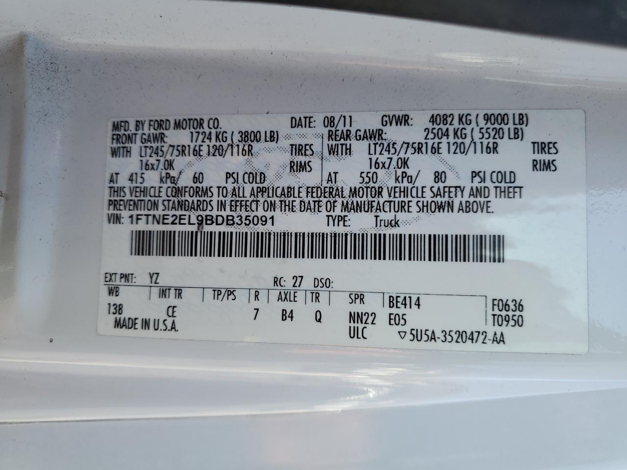 Lot #3110737704 2011 FORD ECONOLINE