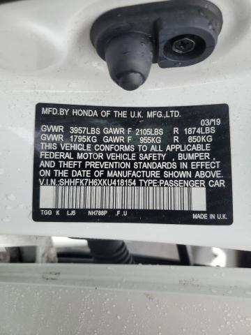 2019 HONDA CIVIC SHHFK7H6XKU418154