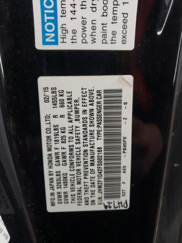 2015 HONDA CR-Z JHMZF1D42FS002188