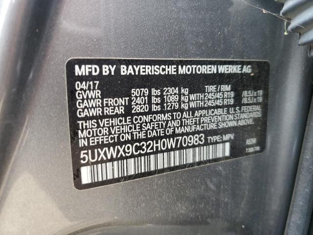 2017 BMW X3 XDRIVE2 - 5UXWX9C32H0W70983