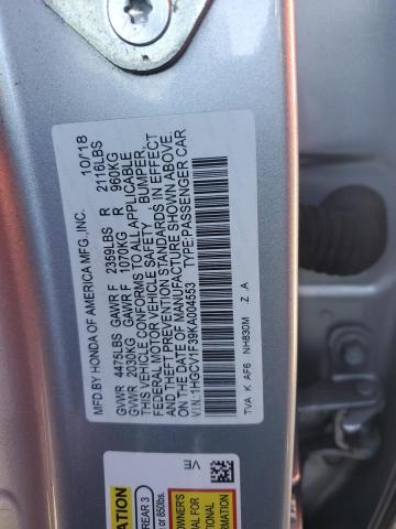 2019 HONDA ACCORD SPO 1HGCV1F39KA004553